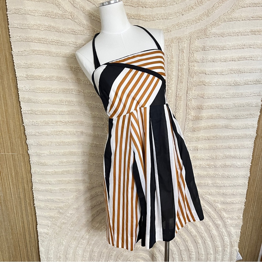 Anthropologie Moulinette Soeurs Edges Angles Striped Halter Dress